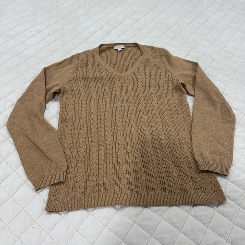 Talbots Tan Cable Knit Sweater
